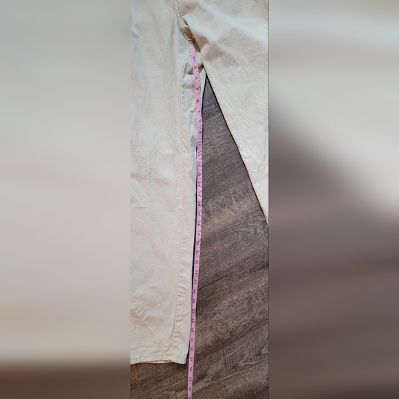 Vintg 80's Pants Women's 16 Khaki High Rise Straight Leg Pleated Elastic Waist - Picture 11 of 14